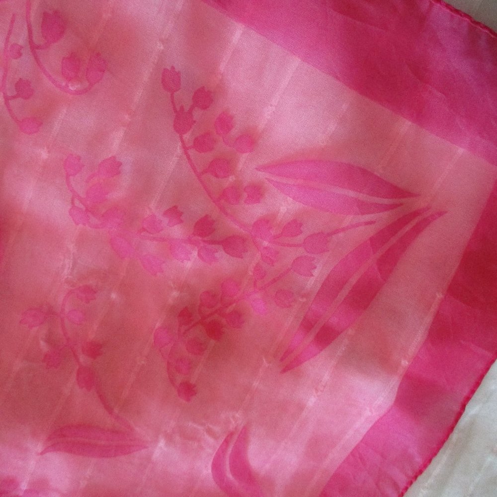 1950s pink chiffon scarf